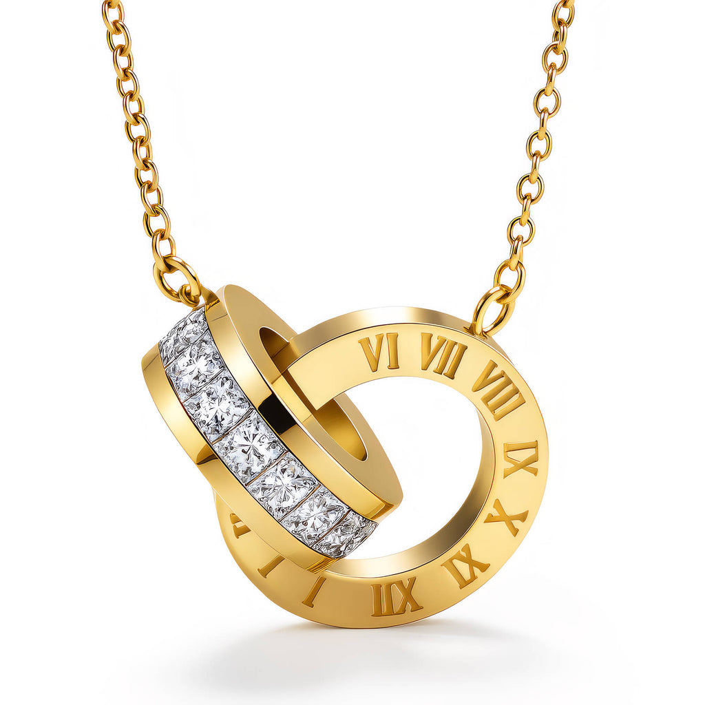 Double Round Gold Necklace