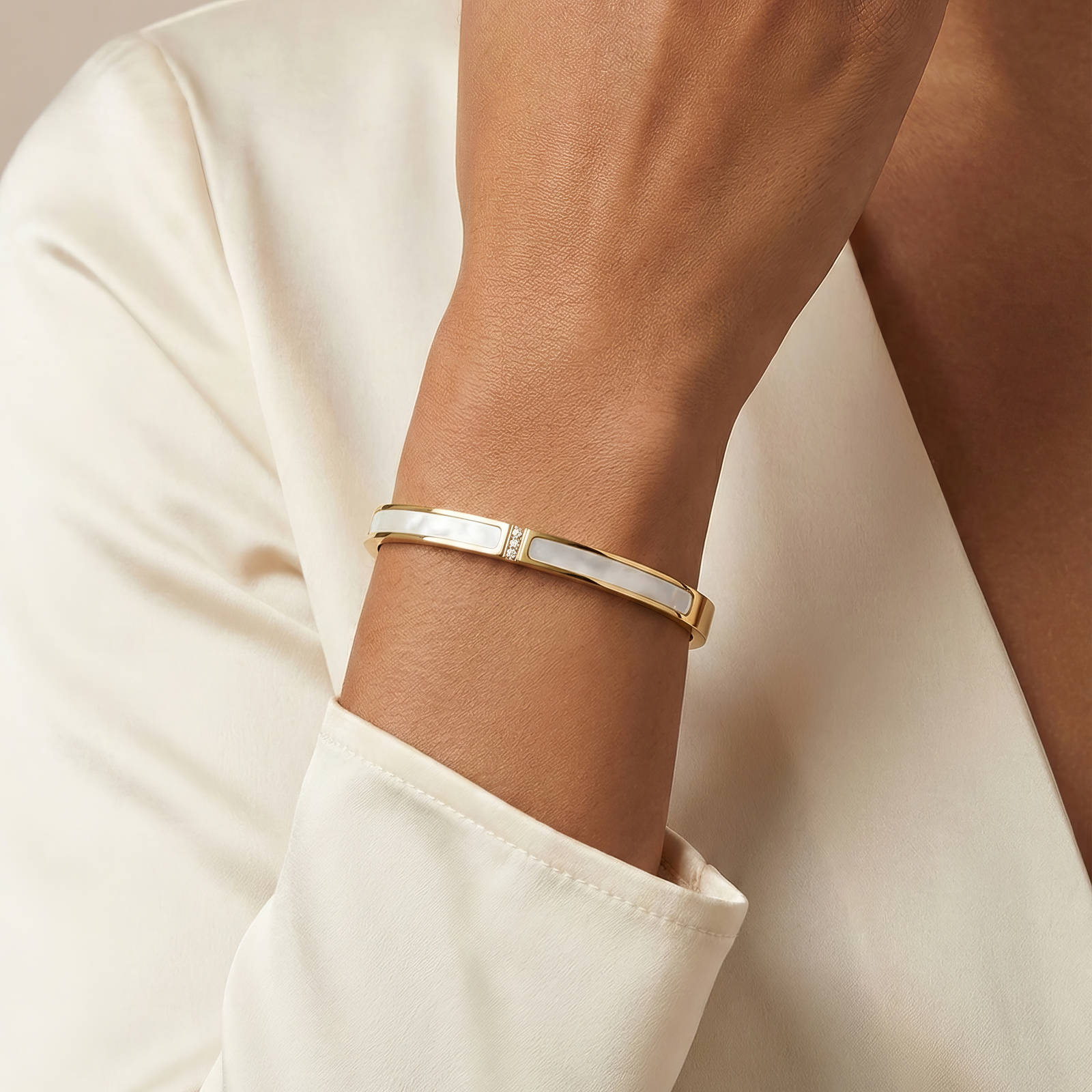 Gold White Bracelet