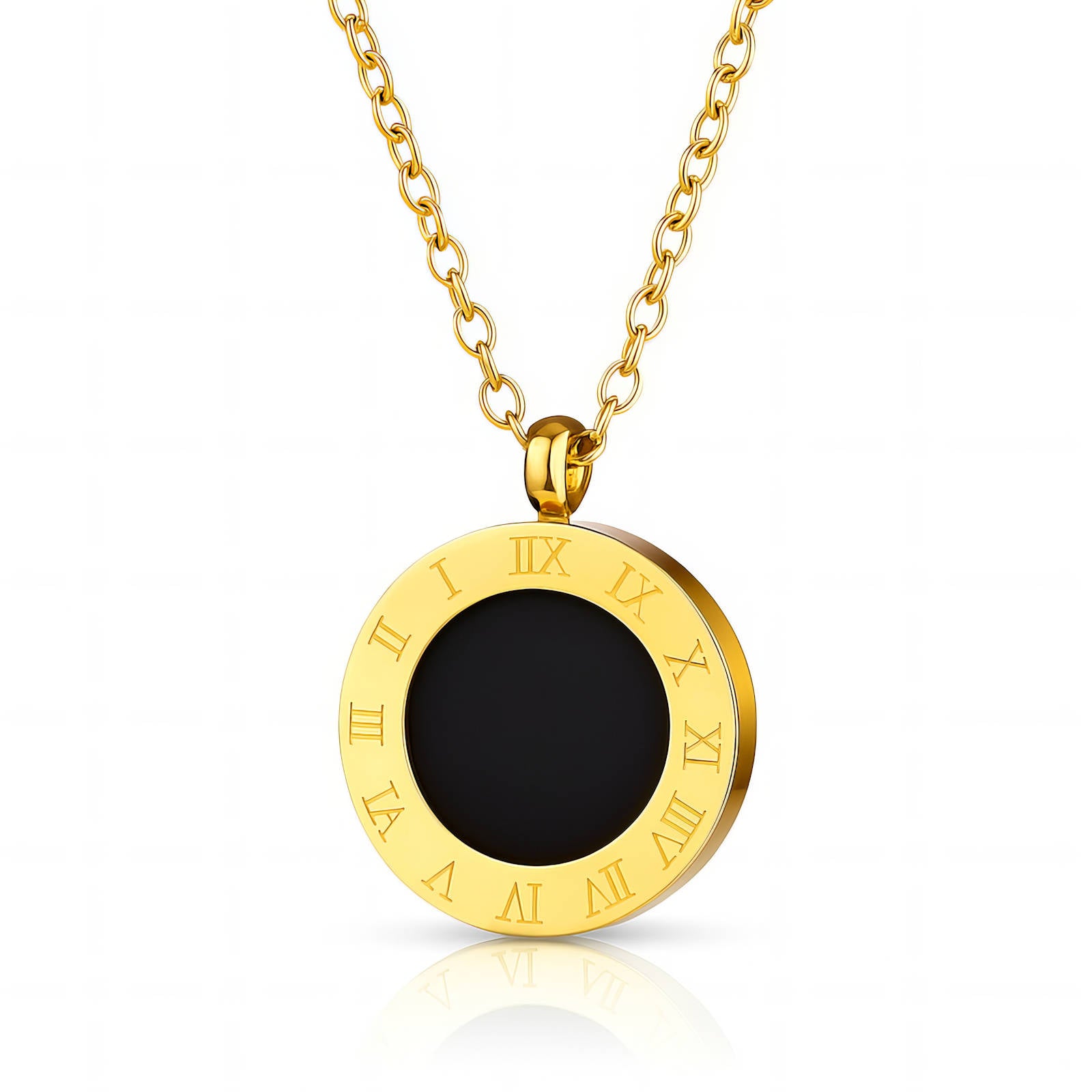 One Round Gold Necklace