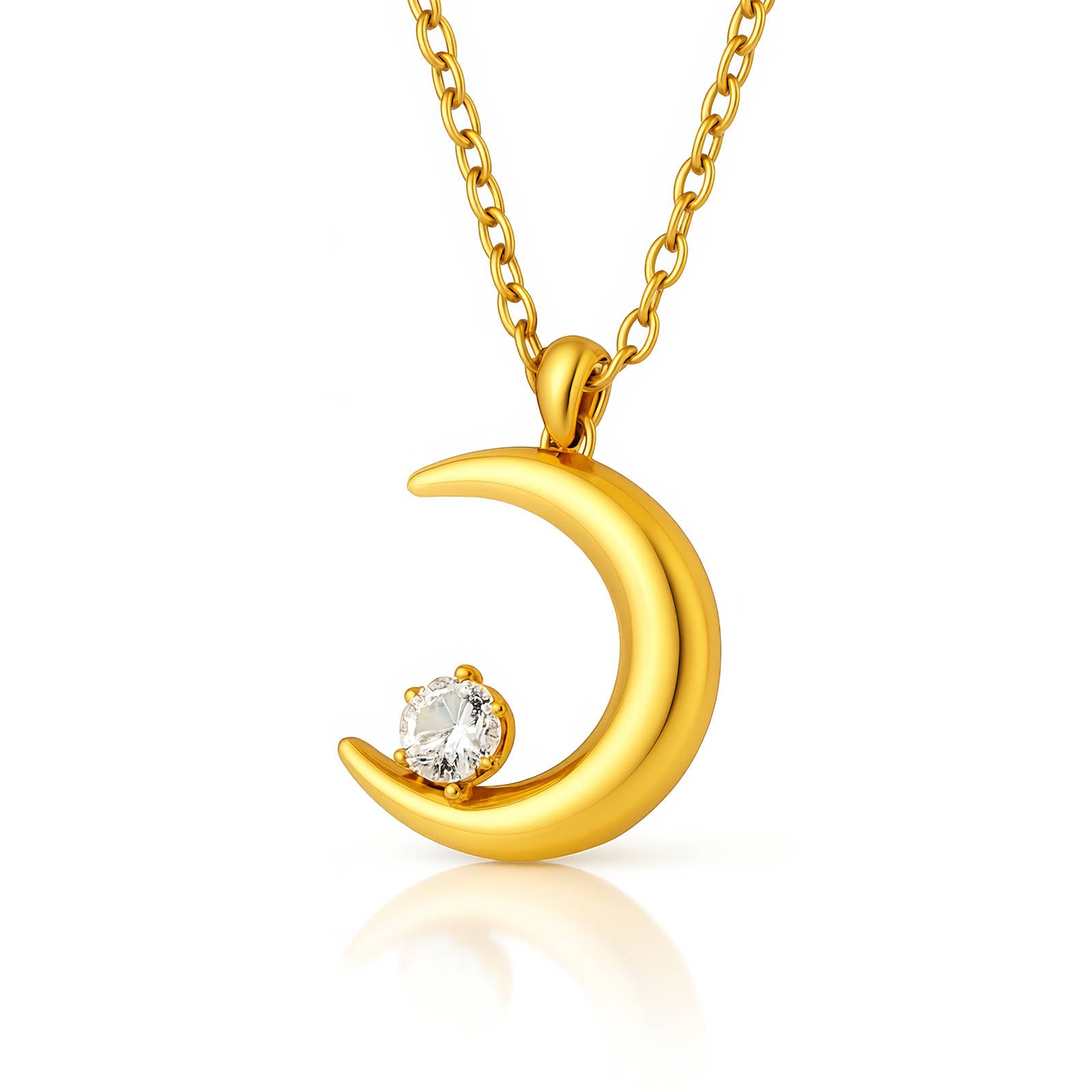 Crescent Gold Necklace