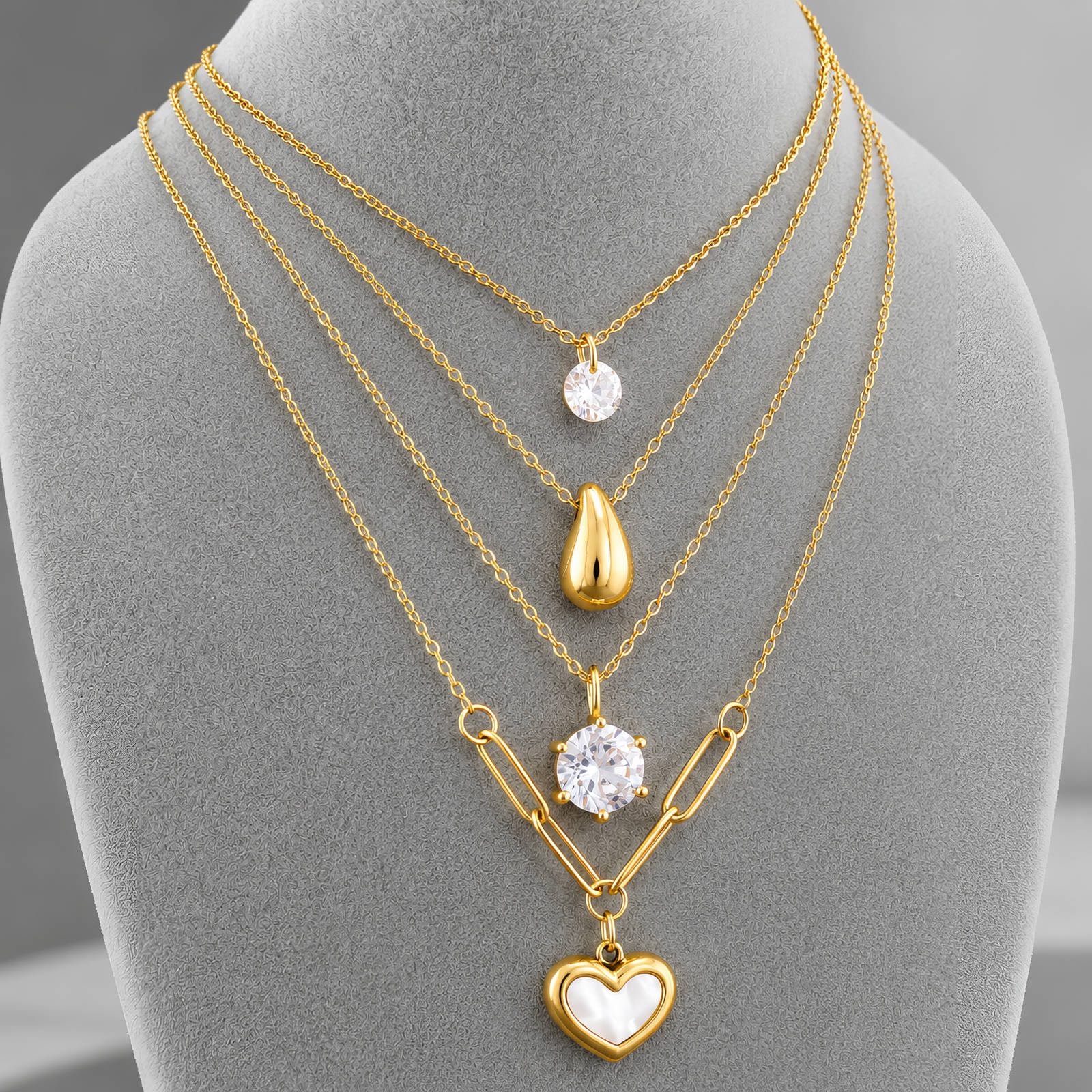 Teadrops Gold Necklace