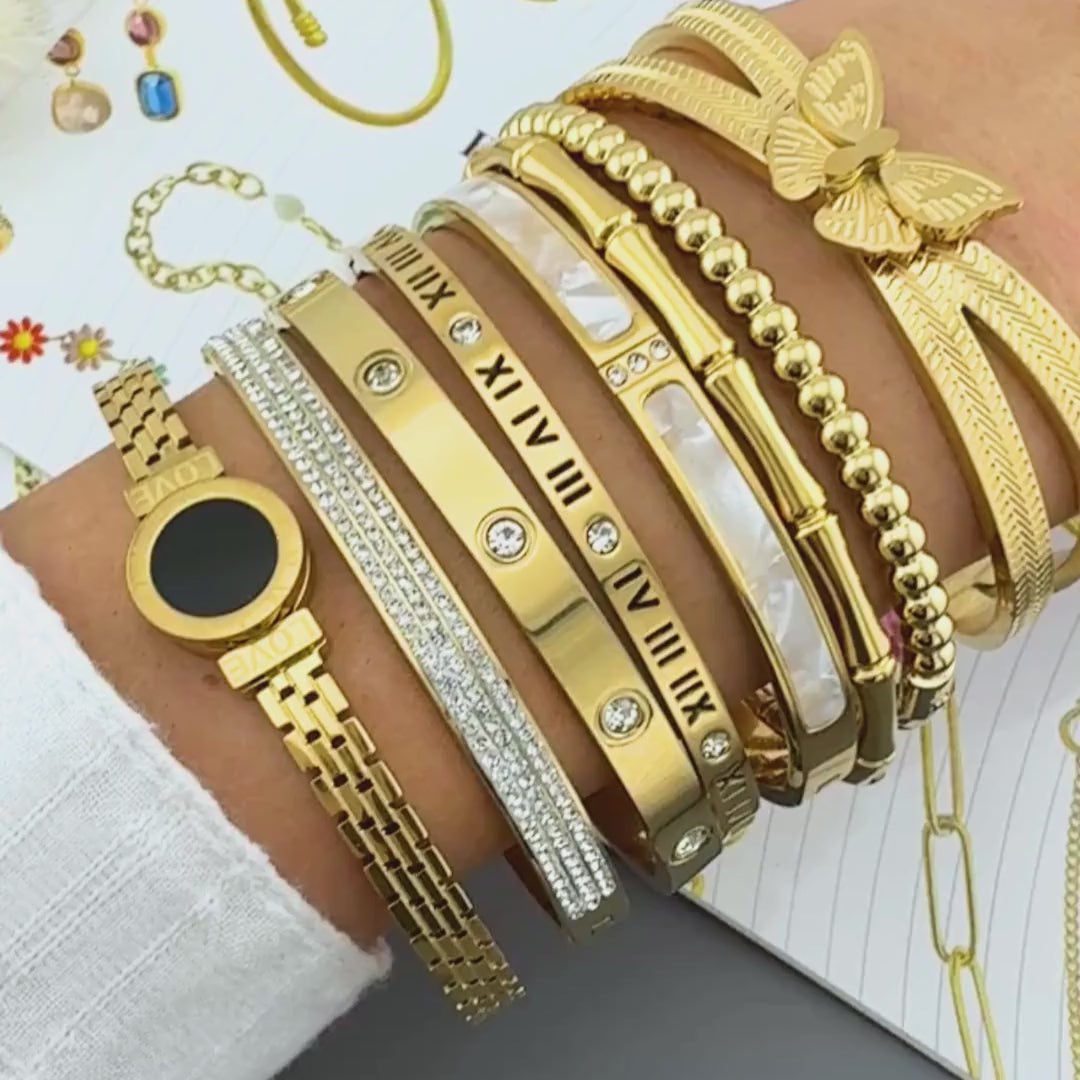 Gold White Bracelet